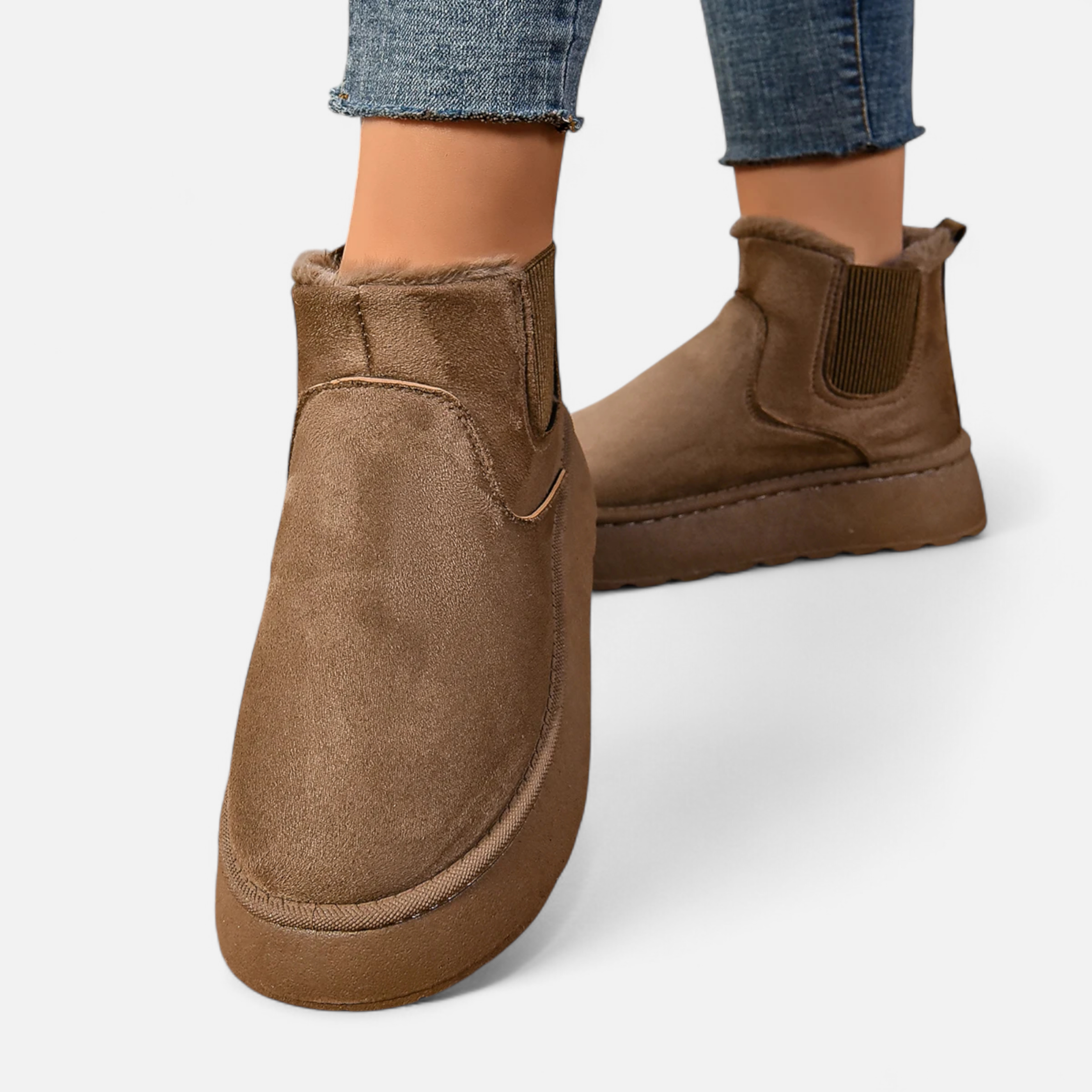 Roselains | Women’s Short Plush Platform Ankle Boots