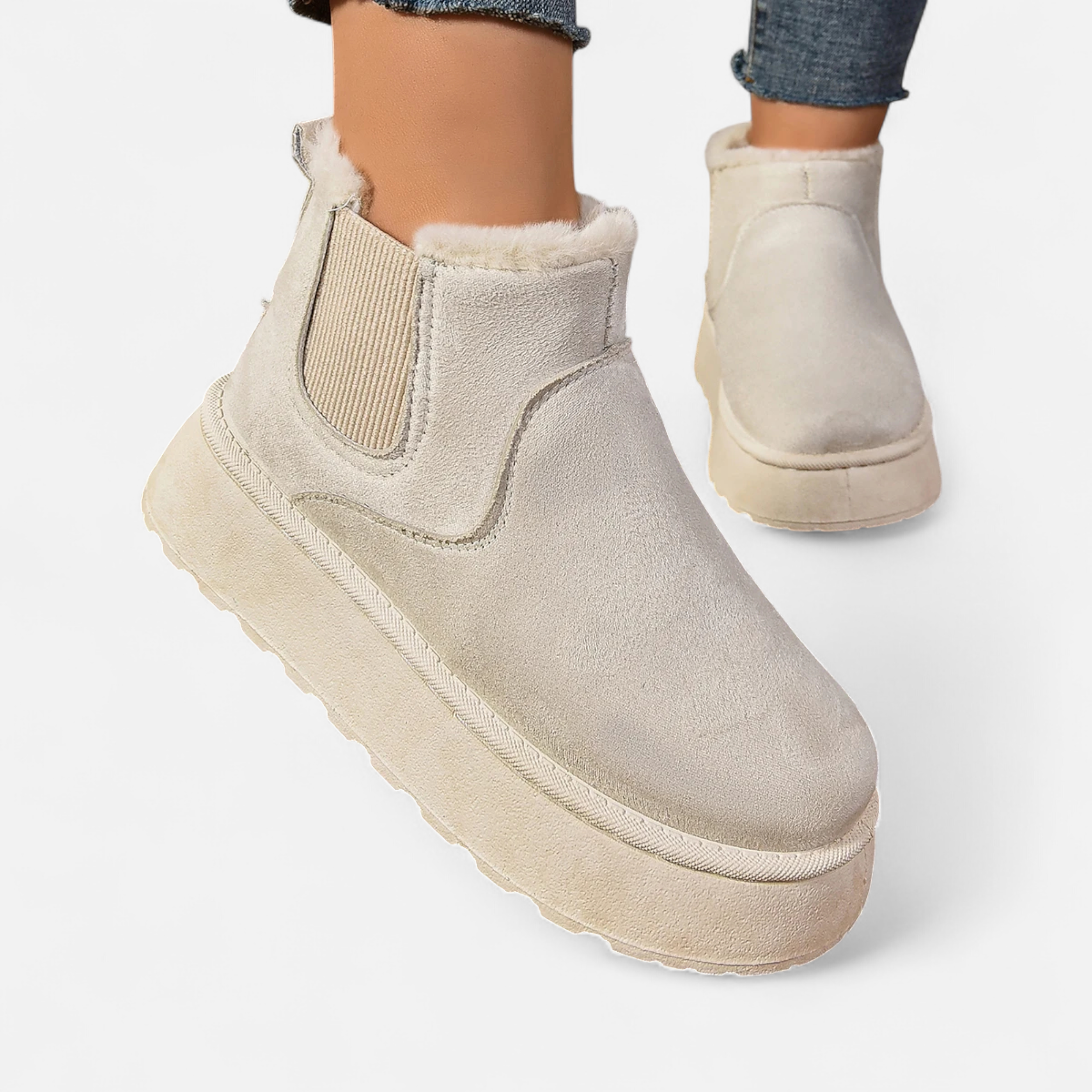 Roselains | Women’s Short Plush Platform Ankle Boots