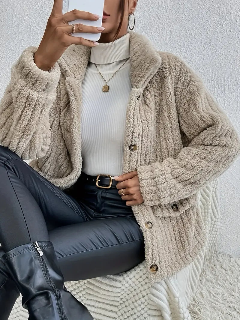 Agni | Double-Sided Velvet Button Cardigan