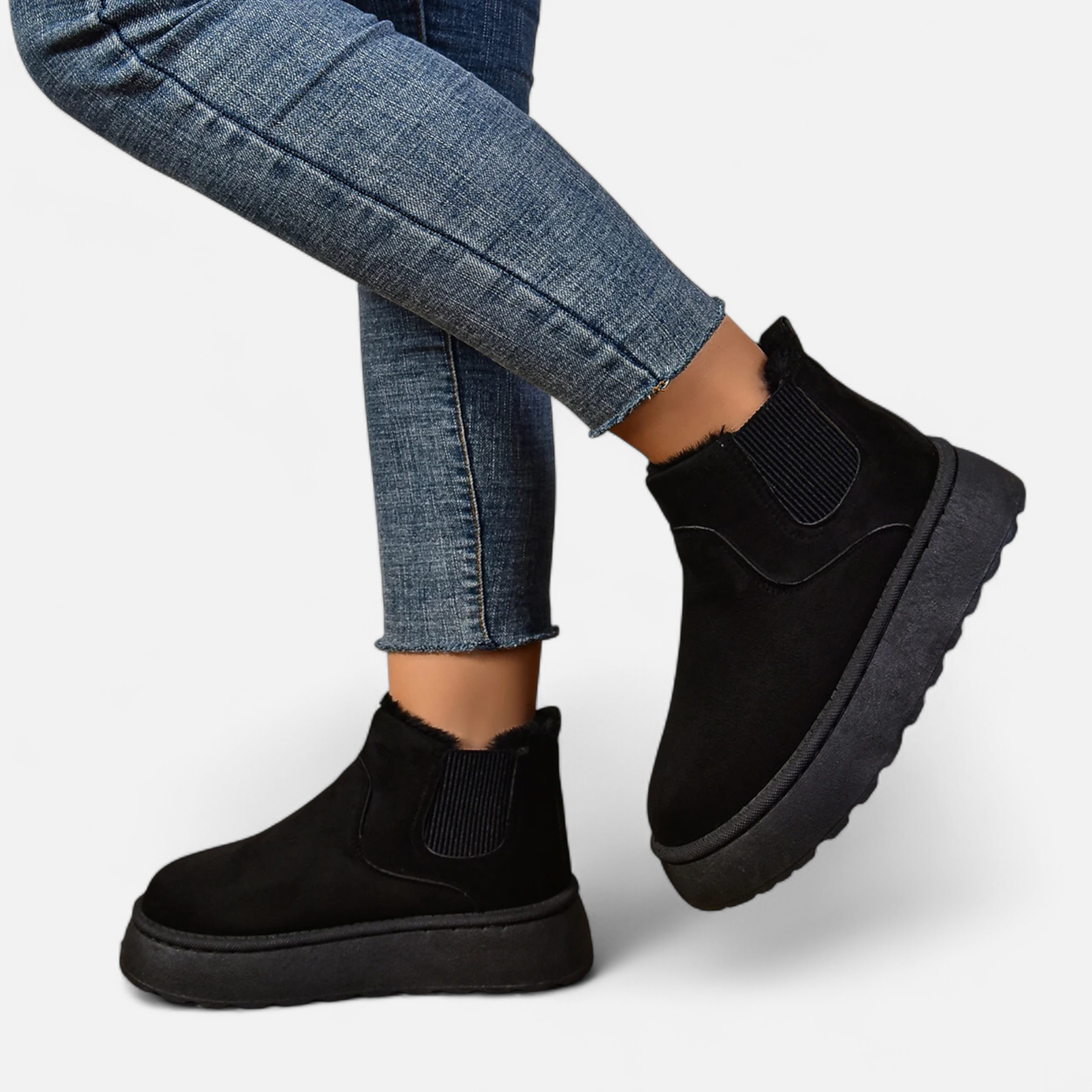 Roselains | Women’s Short Plush Platform Ankle Boots