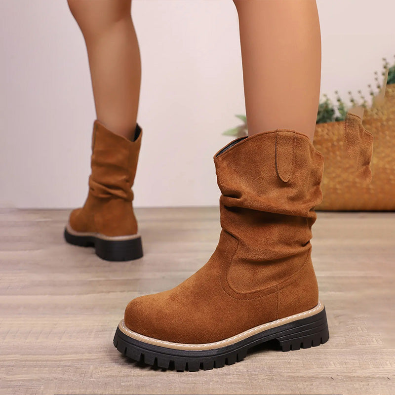 Sloane – Suede Platform Martin Boots
