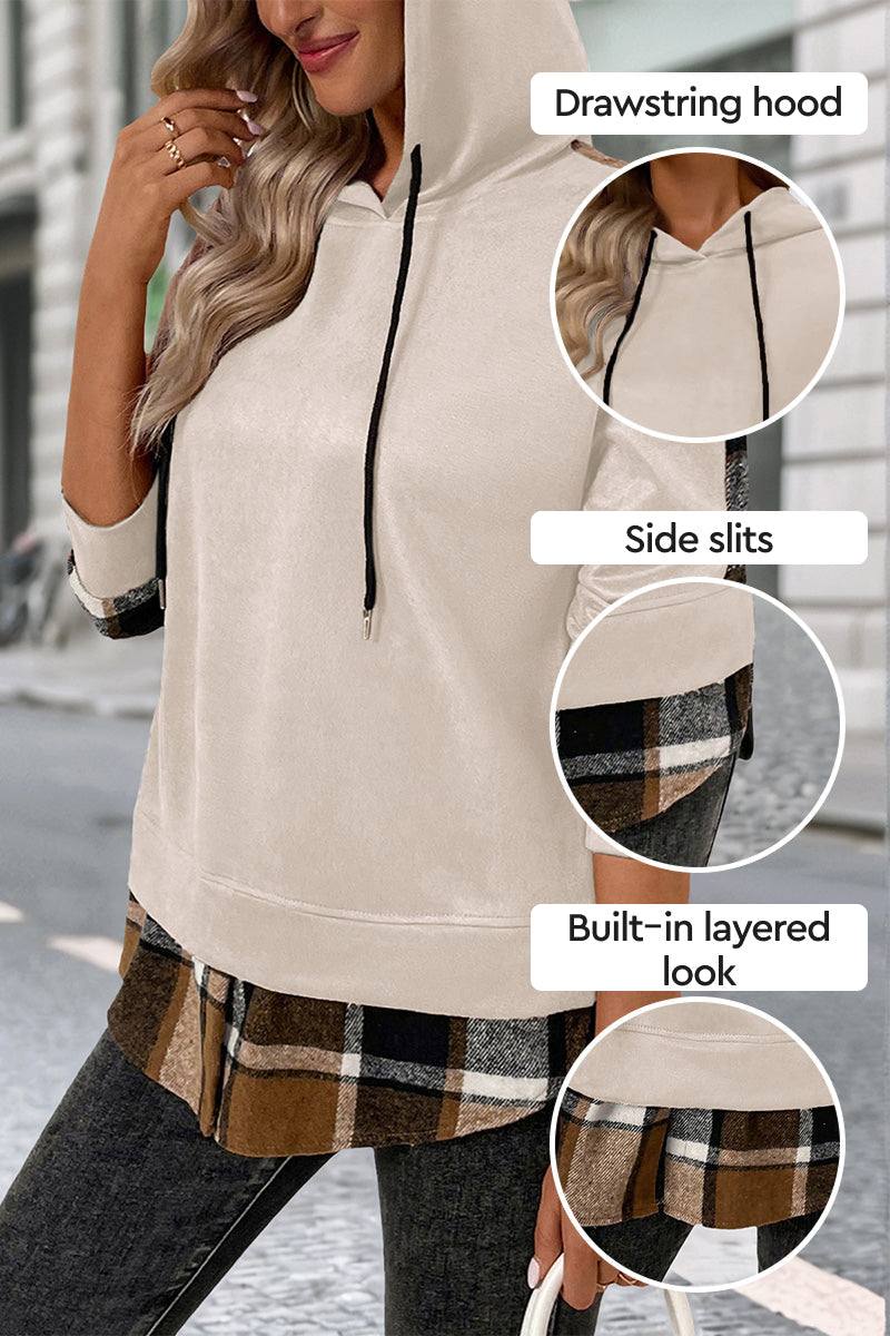 Countryside Layered Plaid Hoodie
