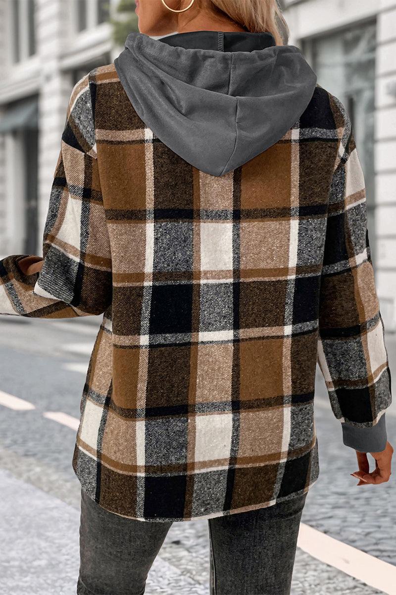 Countryside Layered Plaid Hoodie