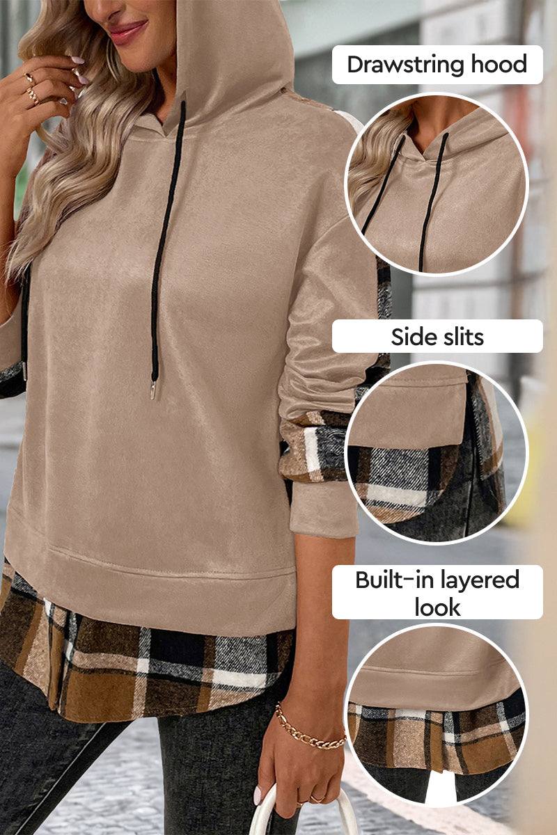 Countryside Layered Plaid Hoodie