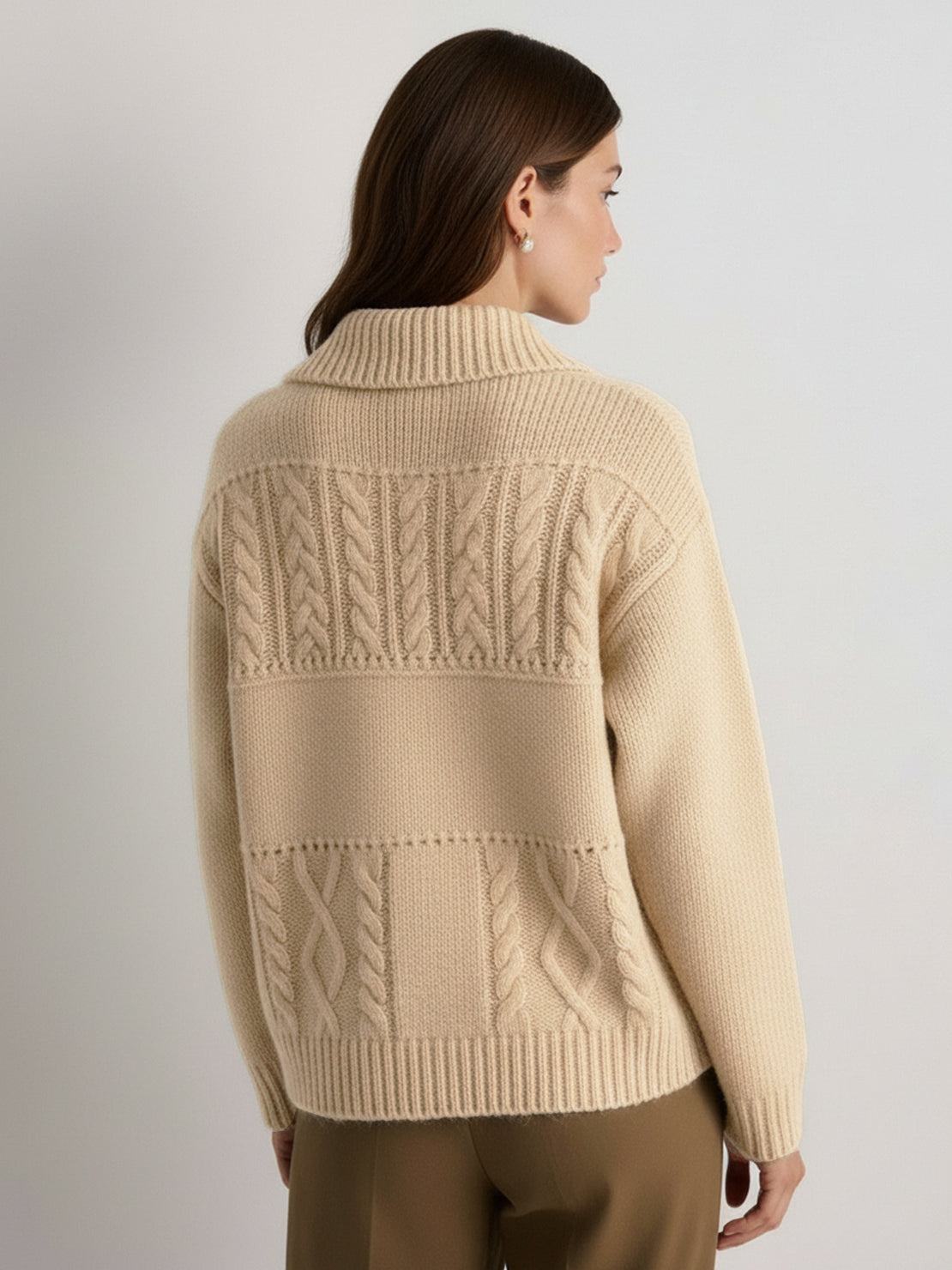 Wool-Blend Button-Front Cardigan