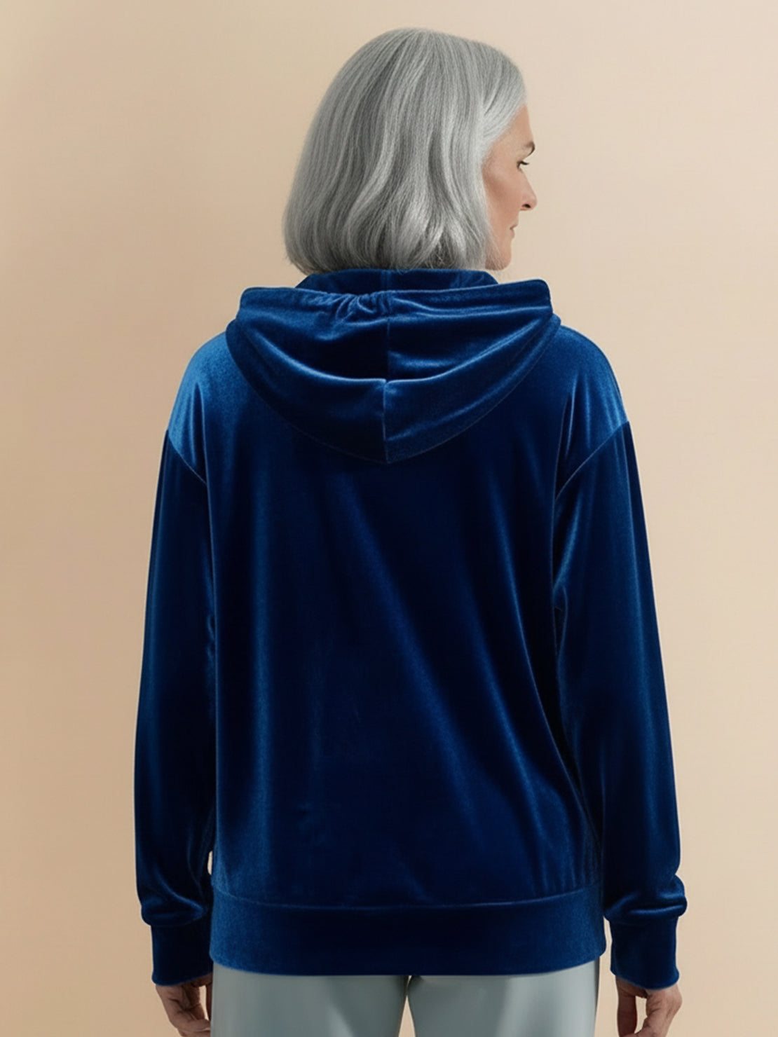 Ultra-Soft Velvet Half-Zip Hoodie
