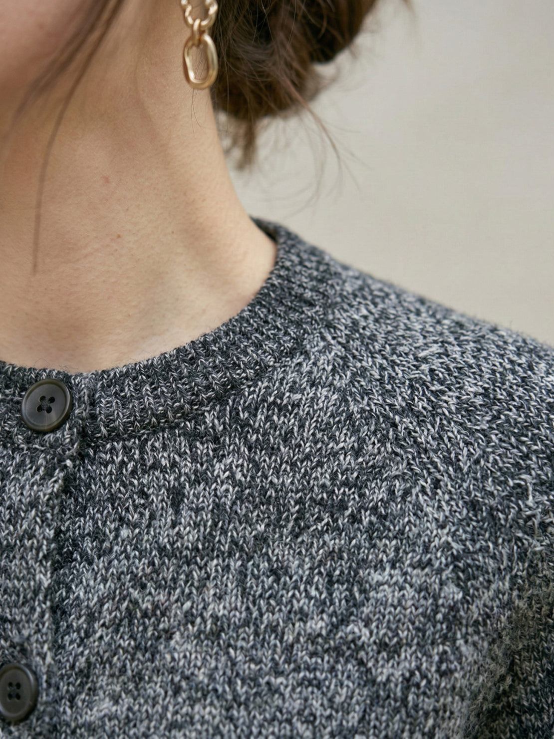 Marled Knit Merino Wool Cardigan