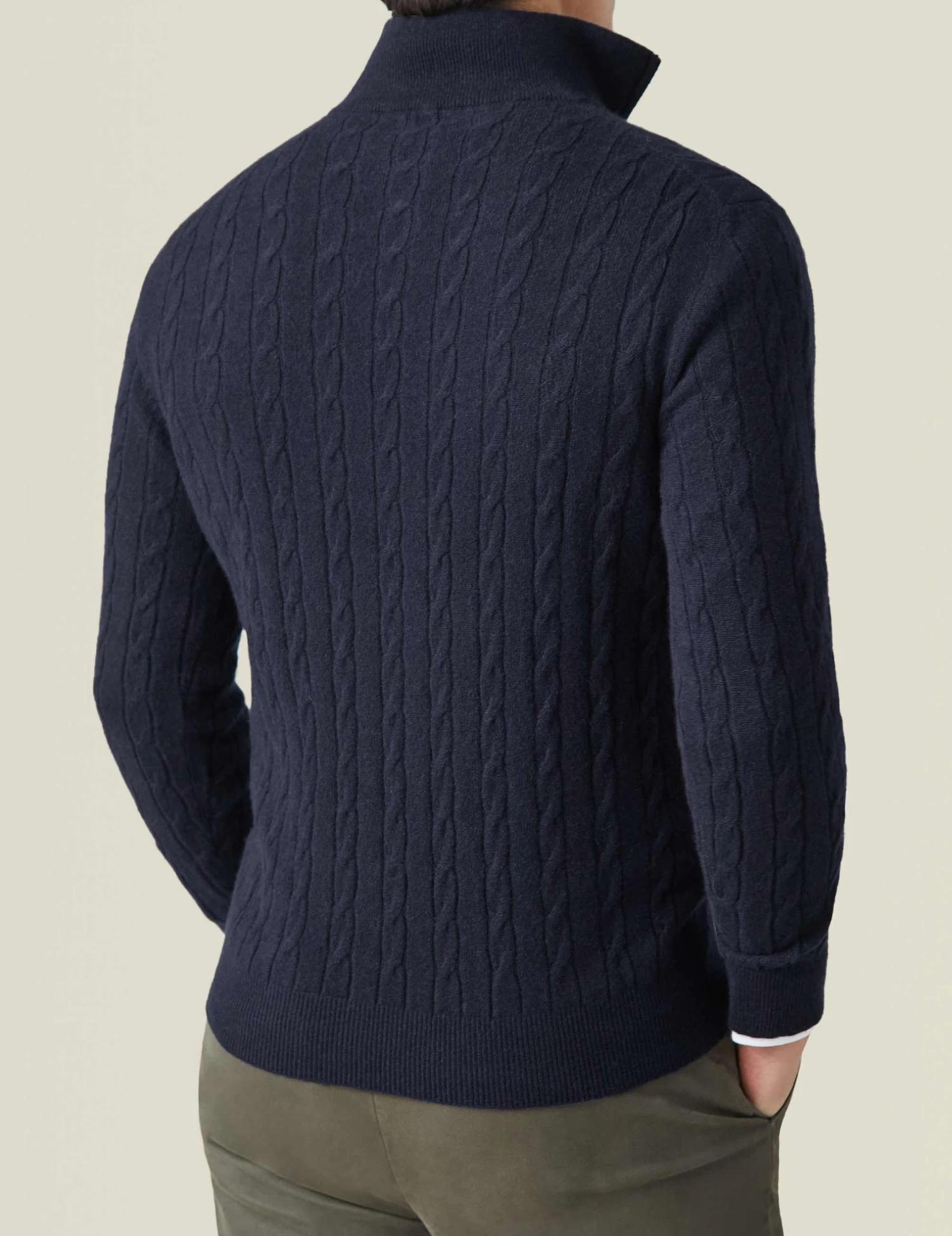 Aslan | Cable Knit Zipper Sweater
