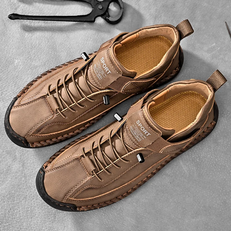 Wyatt - Hand-Stitched Leather Sneakers