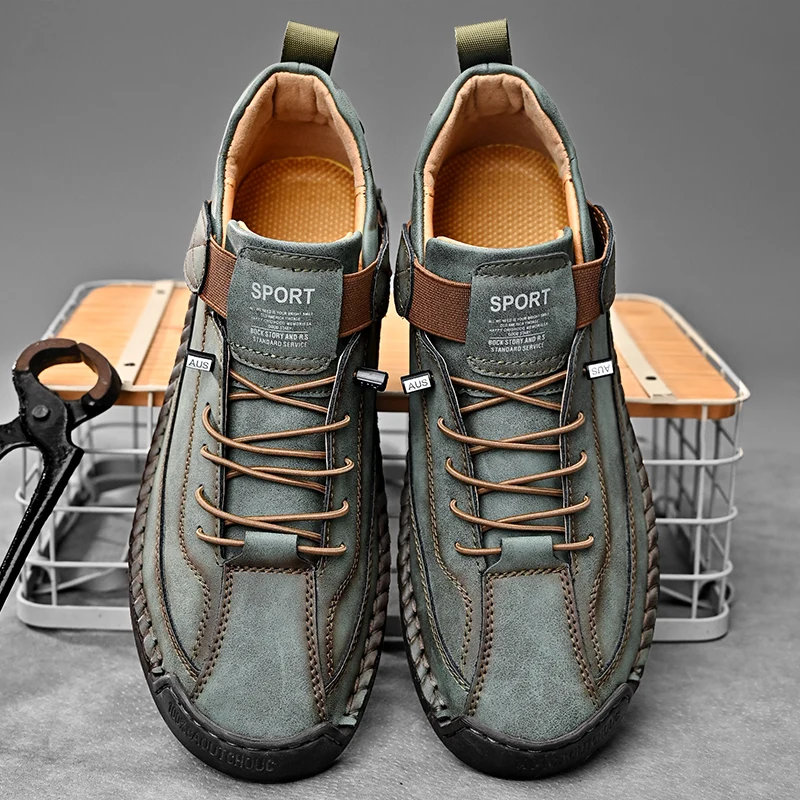 Wyatt - Hand-Stitched Leather Sneakers
