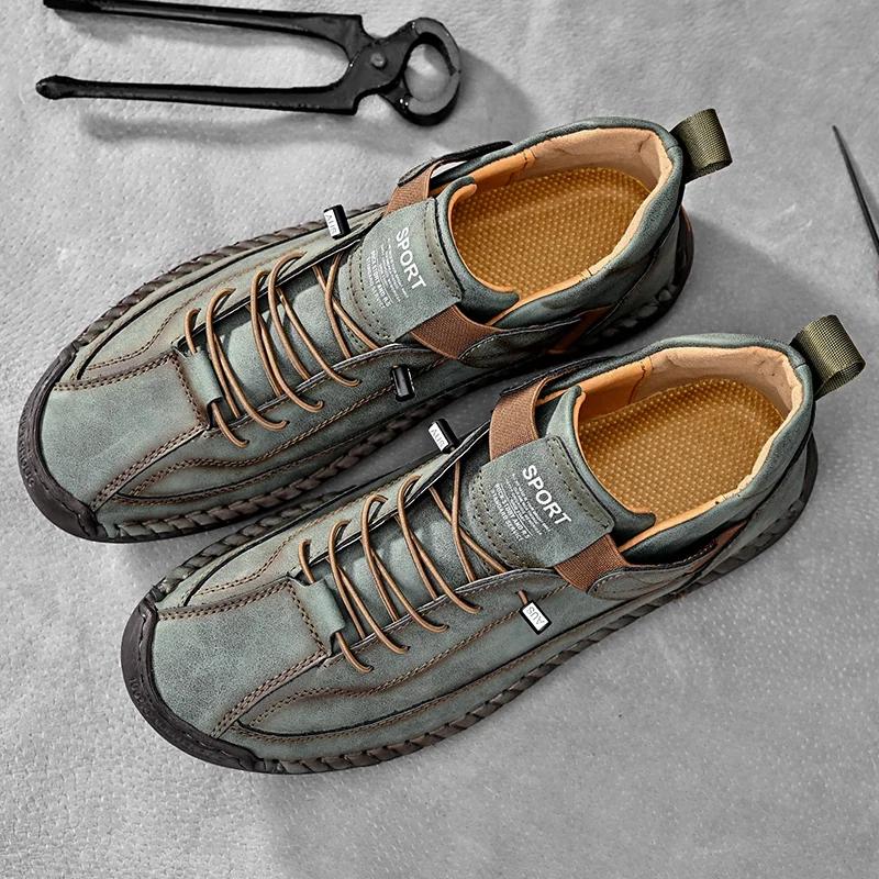 Wyatt - Hand-Stitched Leather Sneakers