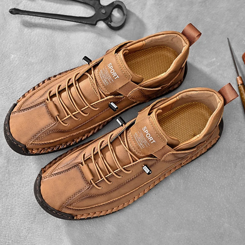 Wyatt - Hand-Stitched Leather Sneakers