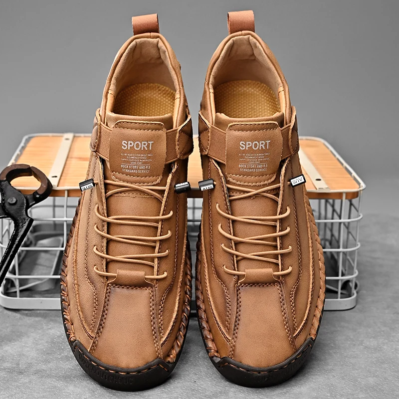 Wyatt - Hand-Stitched Leather Sneakers
