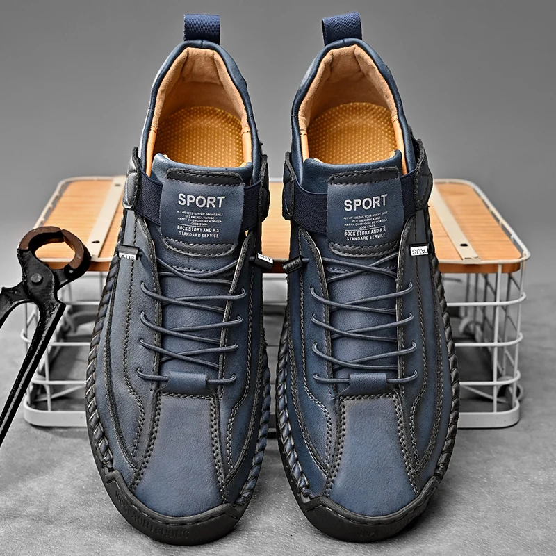 Wyatt - Hand-Stitched Leather Sneakers