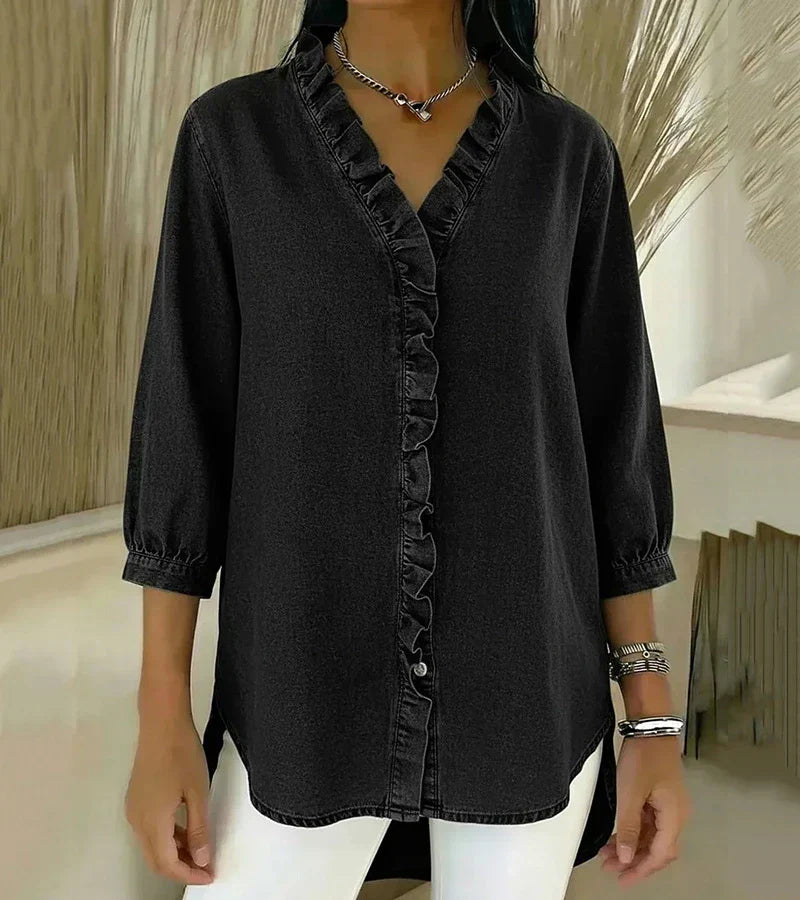 Abigail Elegant Denim Blouse