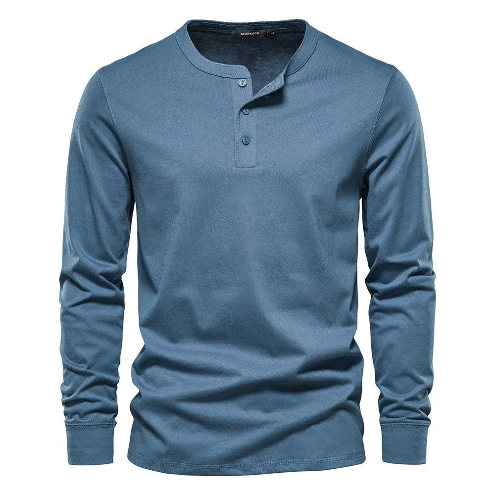Long Sleeve Henley T-Shirt for Men – For Training & Everyday Wear