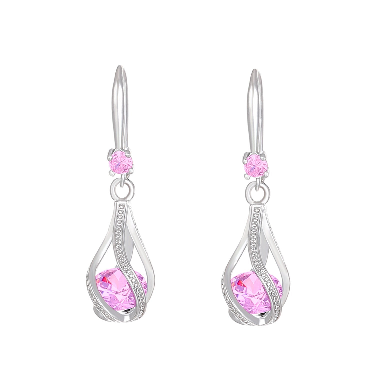 Rosalith Lumen Twist Earrings | White Gold