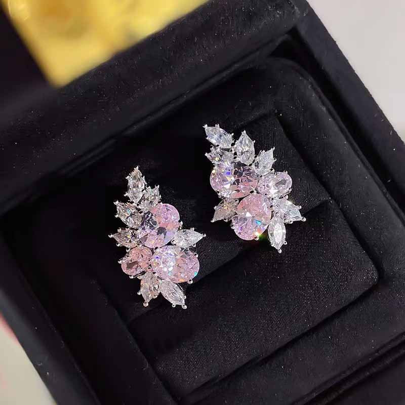 Lyra Blushbloom Earrings | White Gold