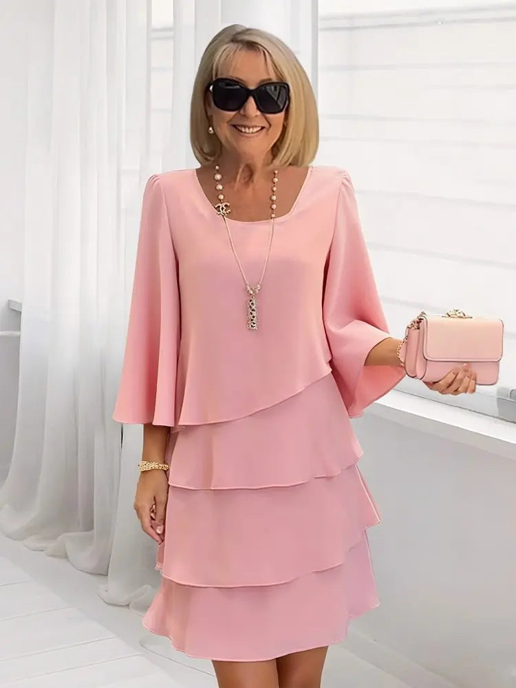 Catherine • Elegant Comfort Ruffle Dress