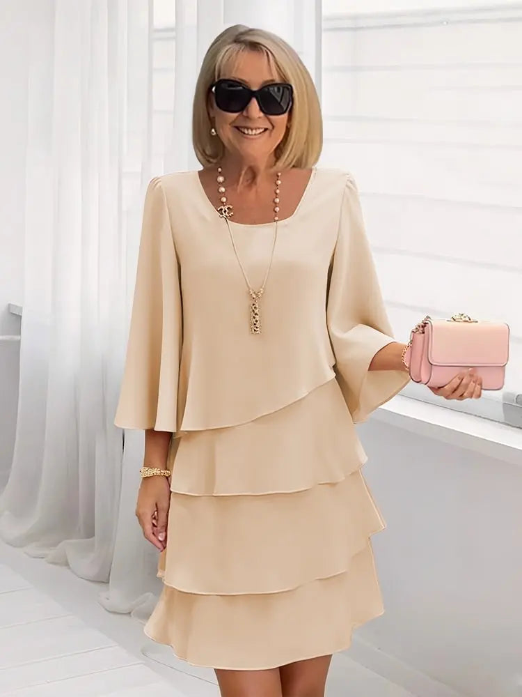Catherine • Elegant Comfort Ruffle Dress