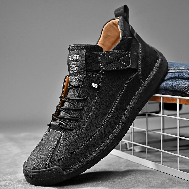 Wyatt - Hand-Stitched Leather Sneakers