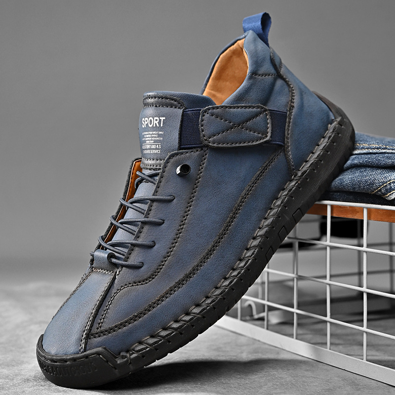 Wyatt - Hand-Stitched Leather Sneakers