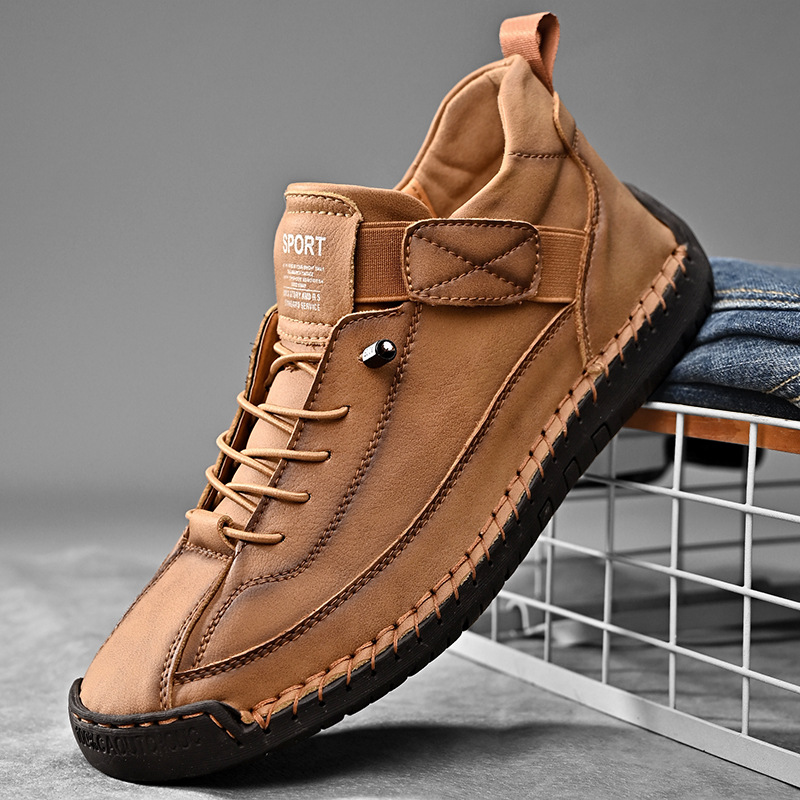 Wyatt - Hand-Stitched Leather Sneakers