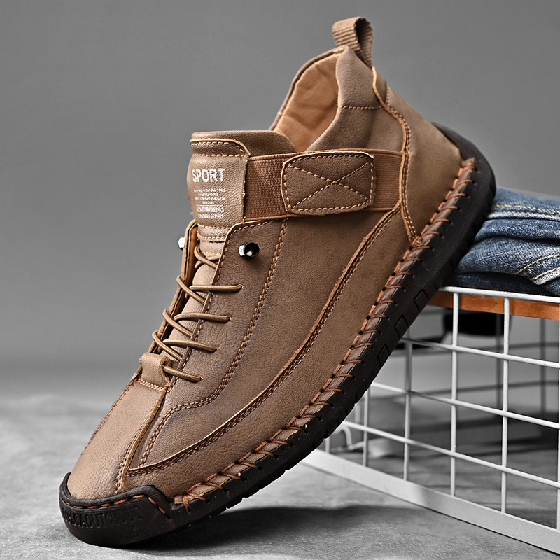 Wyatt - Hand-Stitched Leather Sneakers