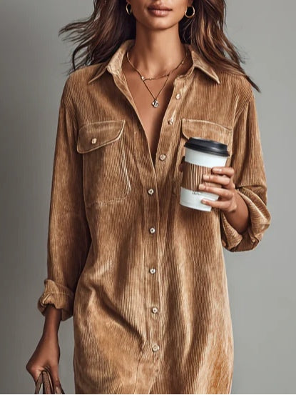 Beatriz | Corduroy Loose-Fit Midi Dress