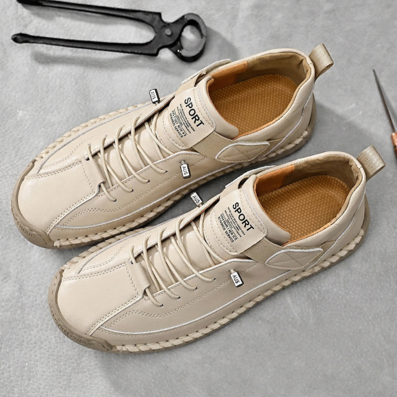 Wyatt - Hand-Stitched Leather Sneakers