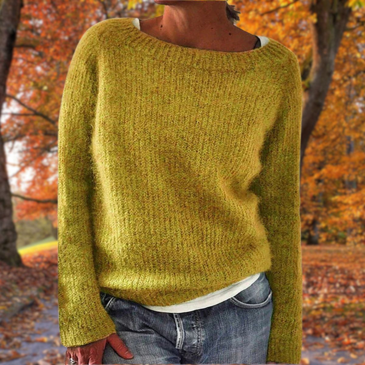 Women's Classic Elegant Knit Sweater for Autumn and Winter Warmth