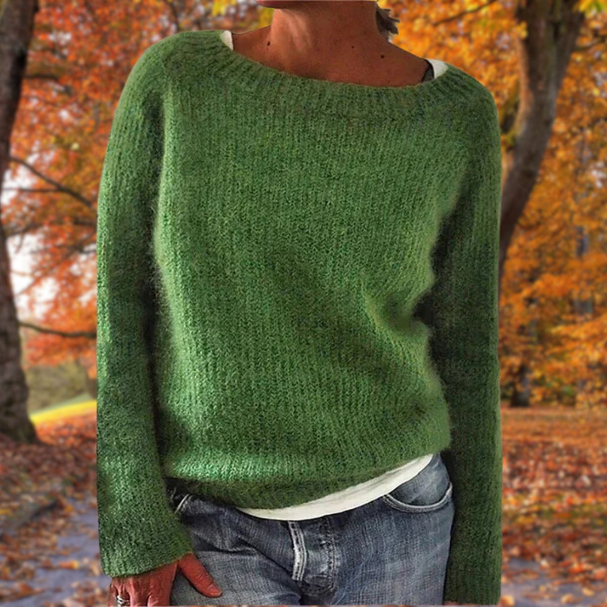 Women's Classic Elegant Knit Sweater for Autumn and Winter Warmth
