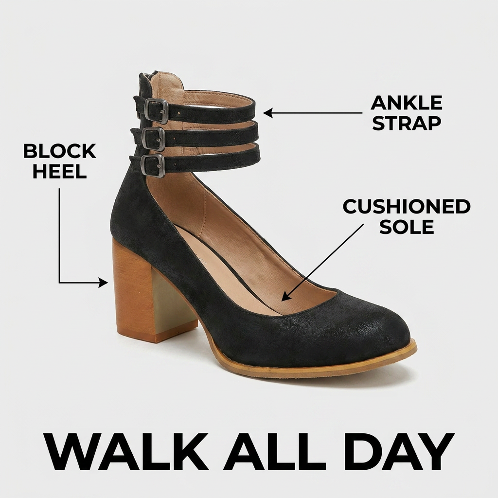 Ariana | Triple Buckle Heels