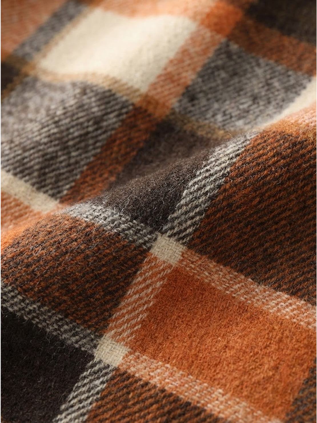 Oversized Long Plaid Shirt Jacket