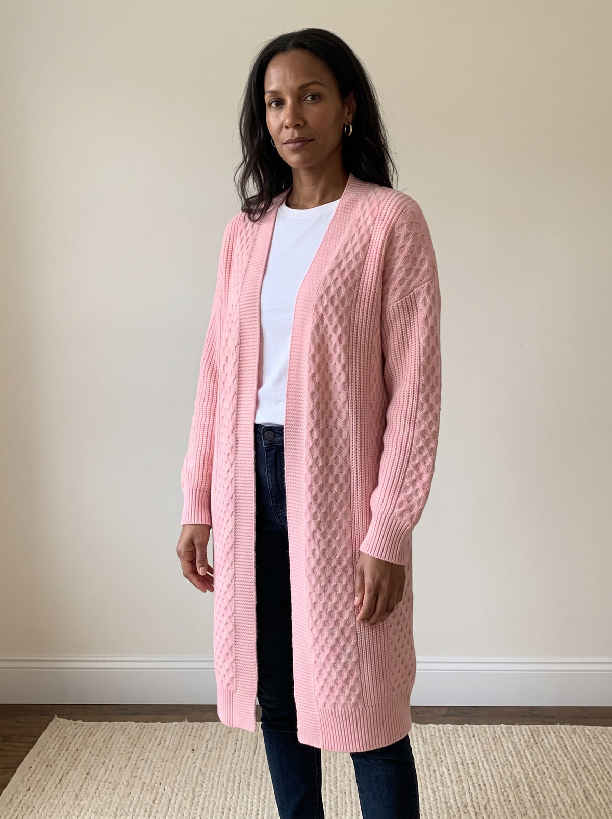 Lantern Sleeve Longline Knit Cardigan