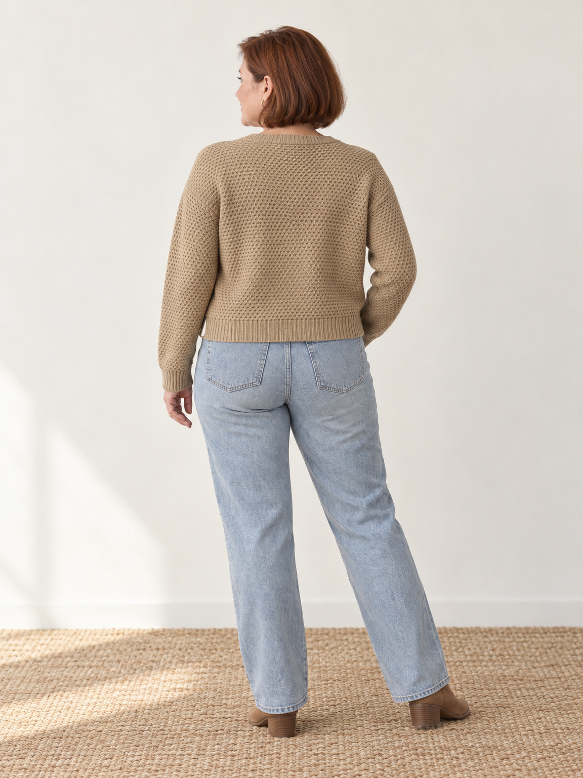 Gold Button Cropped Knit Cardigan