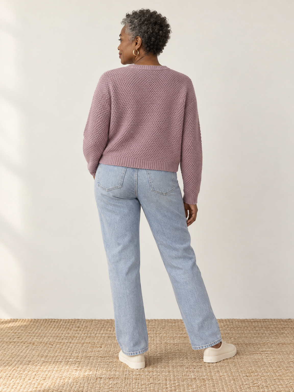 Gold Button Cropped Knit Cardigan