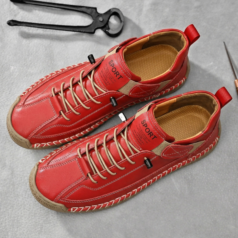 Wyatt - Hand-Stitched Leather Sneakers