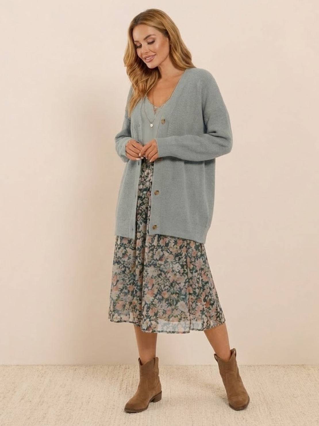 Relaxed Fit Oversized Button Down Knitwear Cardigan