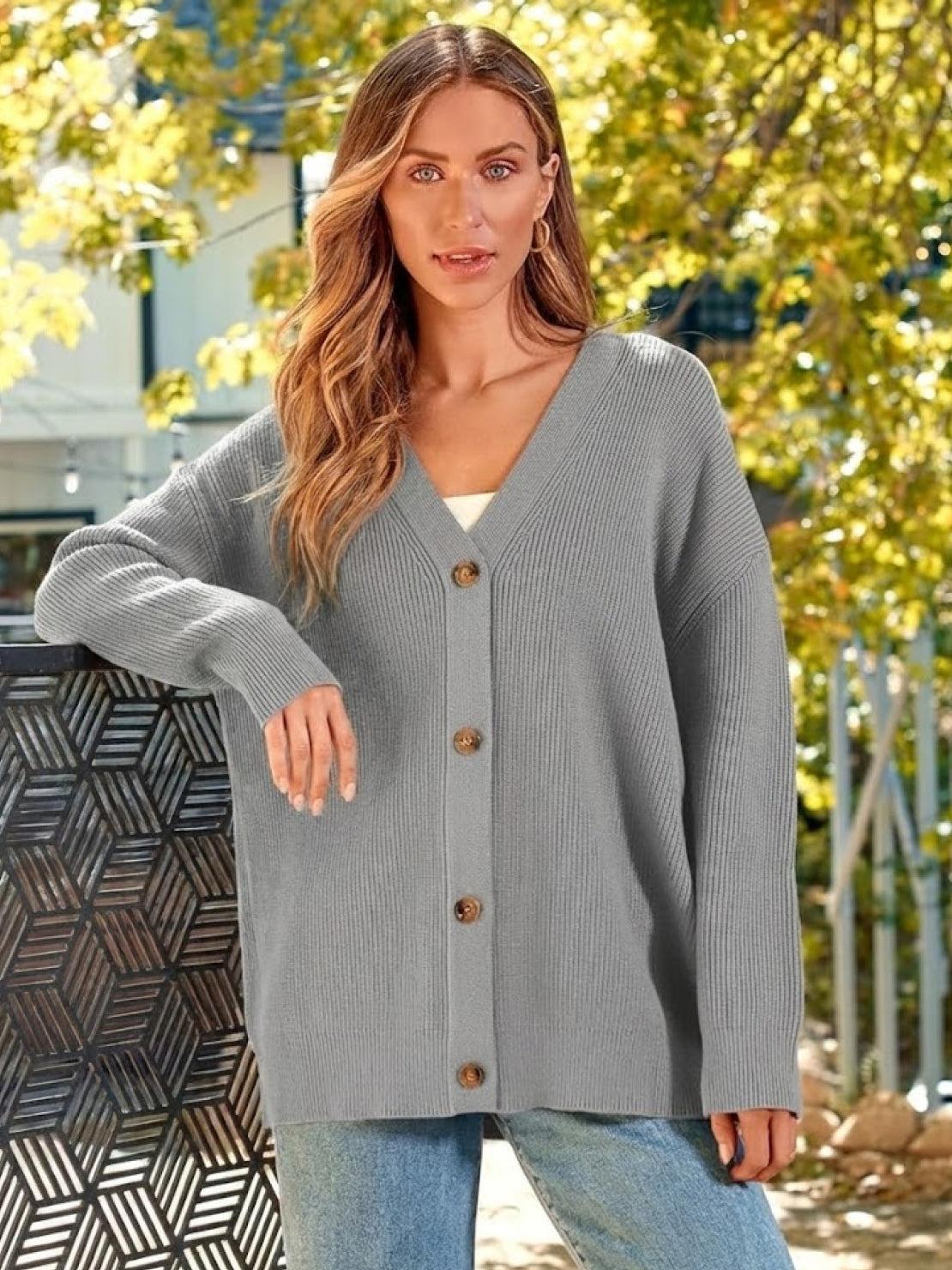 Relaxed Fit Oversized Button Down Knitwear Cardigan