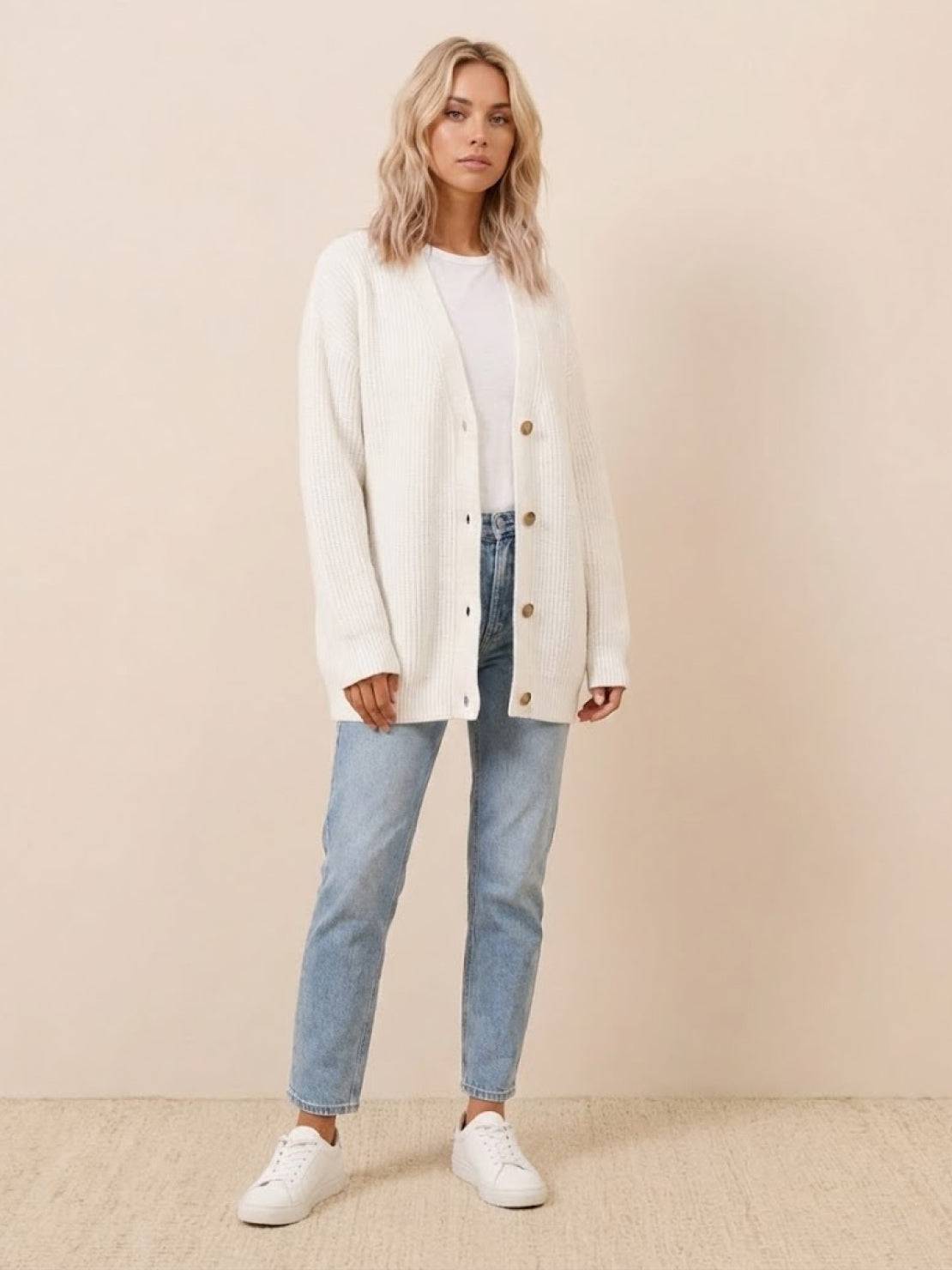 Relaxed Fit Oversized Button Down Knitwear Cardigan