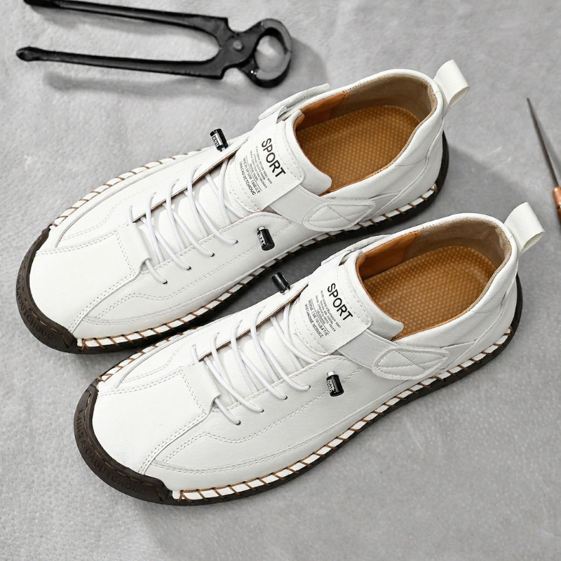 Wyatt - Hand-Stitched Leather Sneakers