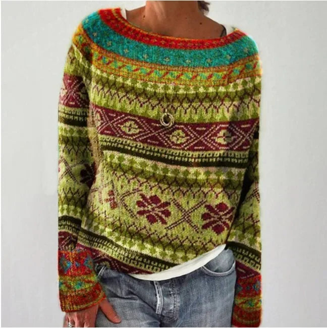 Women's Classic Fair Isle Crew Neck Sweater