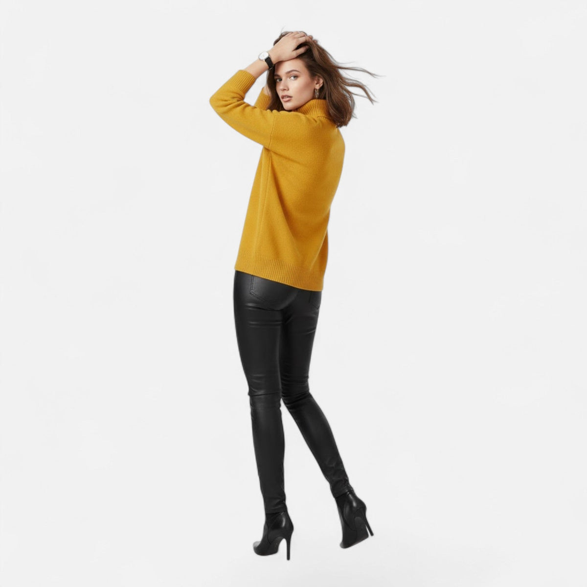 Women's Oversized Thick Knit Turtleneck Sweater for Winter Warmth
