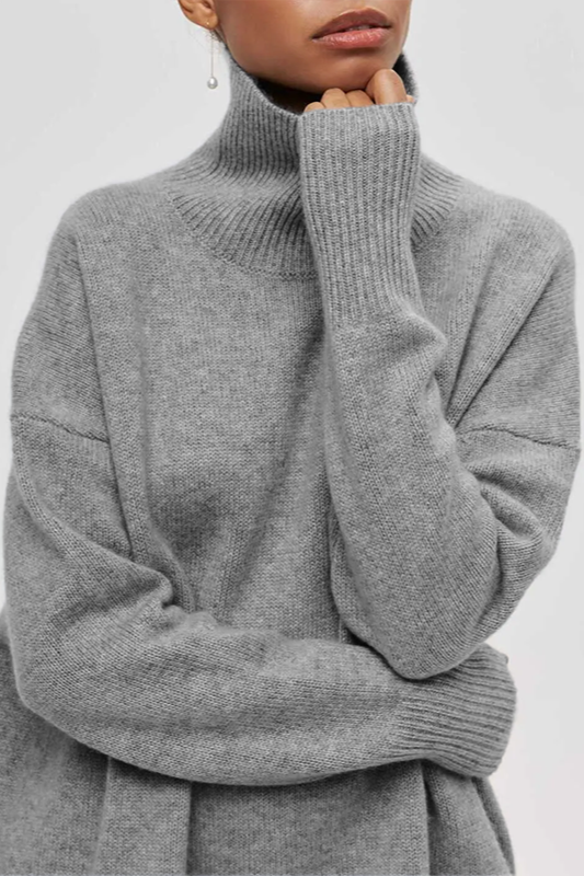 Women's Oversized Turtleneck Sweater for Cozy Comfort