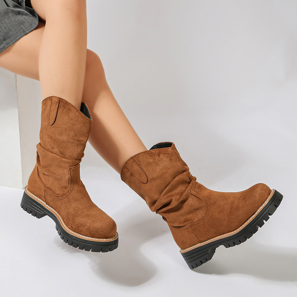 Sloane – Suede Platform Martin Boots