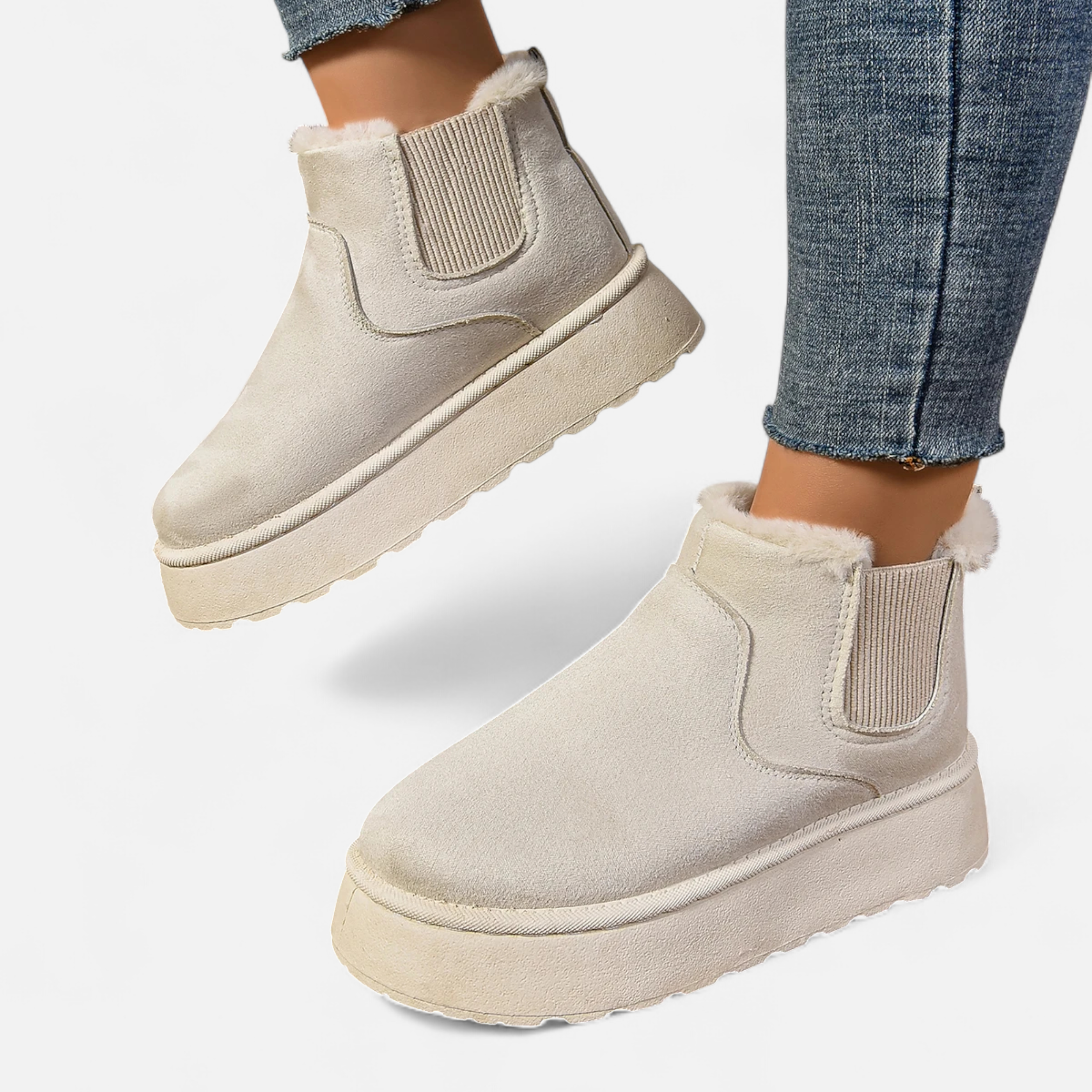 Roselains | Women’s Short Plush Platform Ankle Boots