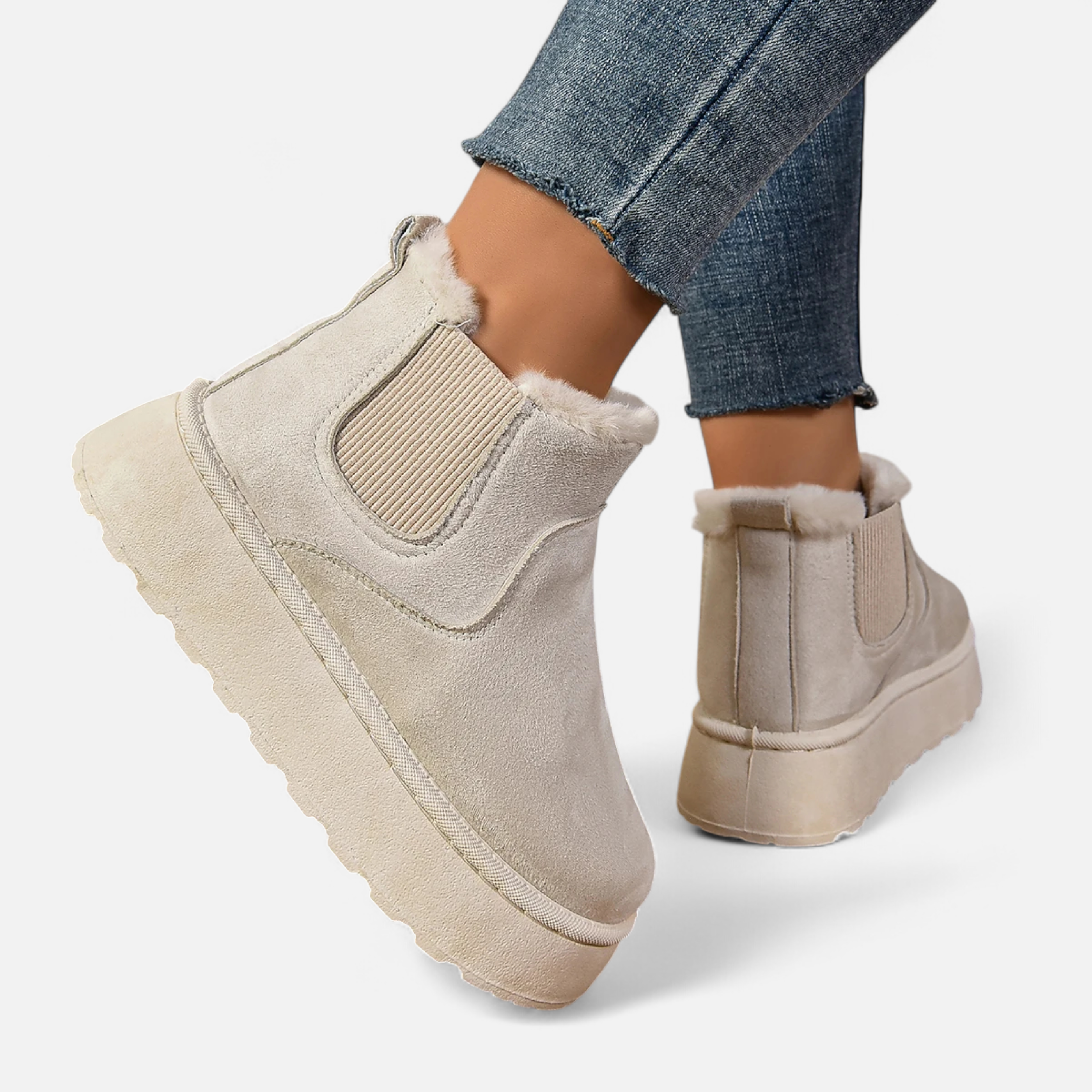 Roselains | Women’s Short Plush Platform Ankle Boots