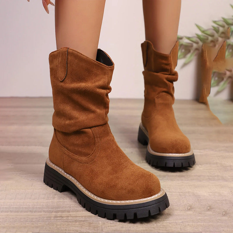 Sloane – Suede Platform Martin Boots
