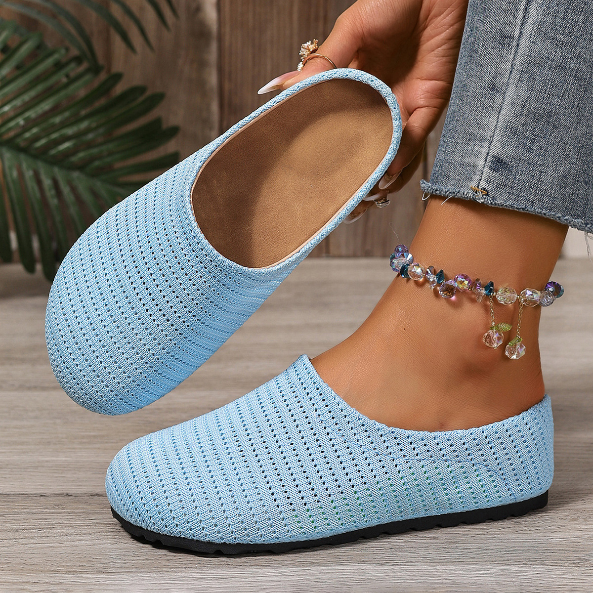 Mallory – Hollow Knit Walking Mules
